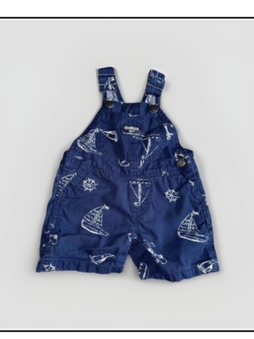 Oshkosh Navy Blue Overalls Shorts- Nautical Sailor- toddler 4T